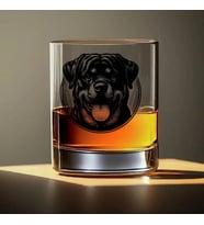 Rottweiler Baskılı Viski Bardağı – Köpek Temalı Özel Tasarım Cam Bardak