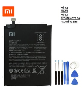 Xiaomi Mi A1 Redmi S2/Y2 Pil Batarya Bn31+Tamir Seti