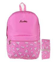 Kaukko Soft Floral Pembe Çiçekli Ortaokul Lise ve Günlük Sırt Çanta Seti