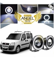 Fiat Doblo D1 Uyumlu, Universal Mercekli Led Angel Sis Farı, 76mm Beyaz Renk