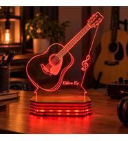 İsme Özel Gitar Tasarımlı Gece Lambası