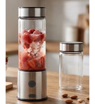 Usb Type C Şarjlı Cam Blender 6 Bıçaklı Smoothie Shake Blender