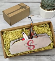 BK Gift Kişiye Özel İsimli Kalemlik Keten Makyaj Çantası-6, Anneler Günü Hediyesi, Doğum Günü Hediyesi, Sevgiliye Hediye