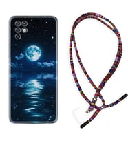 INFINIX Note 11 Pro Note 10 Hot 9 Play Kılıf Boyun Asklı Rasta Silikon Night Moon 1133