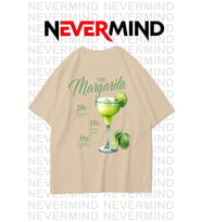 The Margarita Baskılı Oversize Tişört - %100 Pamuk Unisex (Bej)