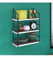 Kenzlife mutfak banyo duvar rafı junzi mat gri suntalam 070(Y)*40(G)*15(D)3 KATLI (Siyah)
