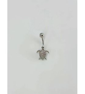 Kaplumbağa Detaylı Göbek Piercing - Pg0098