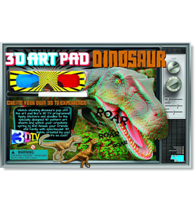 3D Art Pad Dınosaur / 3D Dinozor Gözlüklü Kitap Poster Boyama
