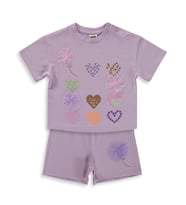 Civil Baby Kalp Nakışlı 6-18 Ay Takım - Lila