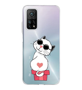 Xiaomi Mi 10 T Pro Uyumlu Kapak Coolcat Tasarımlı Şeffaf Silikon Kılıf
