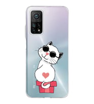 Xiaomi Mi 10 T Pro Uyumlu Kapak Coolcat Tasarımlı Şeffaf Silikon Kılıf