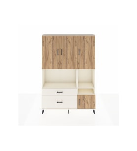 Arges Dolap 7 Raflı 2 Çekmeceli 4 Kapaklı 132x30x195 Aytaşı-Çam/Aytaşı