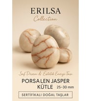 Sertifikalı Porselen Jasper Taşı Kütle 25–30 mm – Estetik Desen ve Denge Taşı (Çok Renkli)