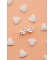 Elika Silver Minimal 925 Ayar Gümüş Çocuk Küpesi