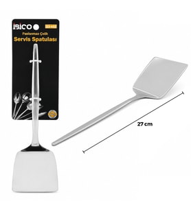 Metal Servis Spatulası - Krom Renk - 27 cm - Paslanmaz Çelik