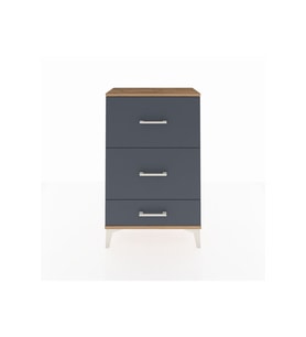 Arges Komodin 3 Çekmeceli 60x30x96 Çam-Antrasit