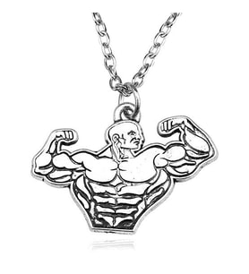 Bodybuilding Erkek Gümüş Hediyelik Kolye