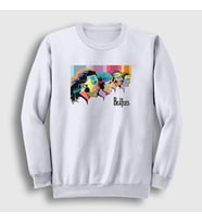 Presmono Unisex Beyaz Retro The Beatles Sweatshirt 115081tt