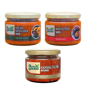 Sosero Acuka-Mexicano Salsa ve Napoliten Sos 3 lü Set