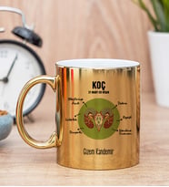 Kişiye Özel Koç Burcuna Hediye Gold Kupa Bardak