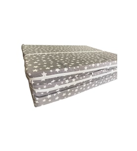 Tek Kişilik Katlanır Yer Yatağı Sünger Yatak Gri Yıldız 80x180 Cm-6 Cm