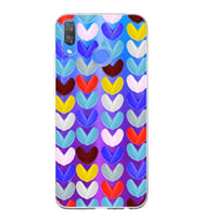 PrintiFy Huawei Y9 2019 ile Uyumlu 1mm Slim Fit Water Color 1 Baskılı Şeffaf  Kılıf