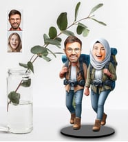 Kişiye Özel Sevgili Tasarımlı Karikatür Ahşap Biblo Model-47