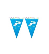 Baby Shower Mavi Leylek Üçgen Flama
