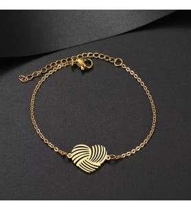 Kişiye Özel 925 Ayar Gümüş Çizgi Tasarım Kalp Bileklik (Gold)