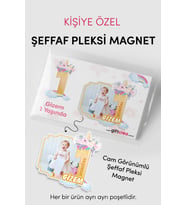 Kişiye Özel Şeffaf Pleksi Magnet – Unicorn Temalı Doğum Günü Hatırası Magnet (Her Yaşa Özel)
