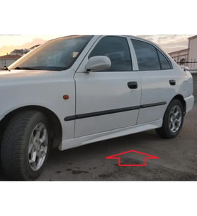 Hyundai Accent Admire Yan Marşpiyel Seti Mat Siyah Plastik 2000-2006