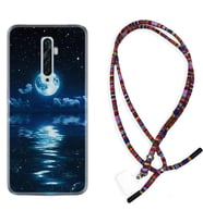 Oppo Reno 2Z 4 Lite 4 Pro 5 6 7 A31 Kılıf Boyun Asklı Rasta Silikon Night Moon 1133