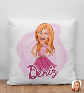 Bk Gift Kişiye Özel Barbie Karikatürlü Beyaz Yastık-1, Barbie Filmi, Barbie Hediyelik Eşya, Arkadaşa Hediye