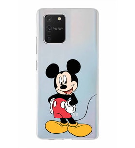 Samsung Galaxy A91  Kapak Mickey Mouse Tasarımlı Şeffaf Silikon Kılıf