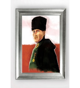 Gümüş Çerçeveli Atatürk Tablo a404