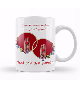 Sevgililer Günü Sevgiliye Hediye 052 Kupa Bardak Porselen