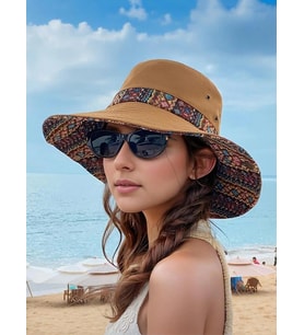 Valkyrie Unisex Safari Güneş Şapkası Geniş Kenarlı Kamp Balıkçı Trekking Outdoor Yazlık Şapka Kahve