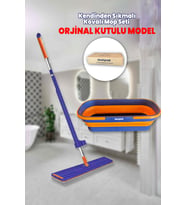 Kendinden Sıkmalı Katlanabilir Tekerlekli Mop Seti, Yedek Bezli, Orijinal Kutulu
