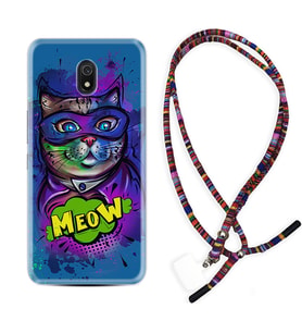 Xiaomi Redmi 8A 8 Pro 9C 9T 10C 11T Pro Kılıf Boyun Asklı Rasta Silikon Super Meow 1715