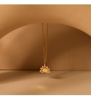 Kişiye Özel 925 Ayar Gümüş Minimalist Lotus Çiçeği Kolye (Gold)