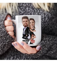Kişiye Özel Gizli Ajan Sevgililer Karikatürlü Kupa Bardak