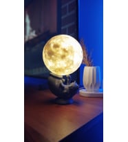 DorDen3D Dekoratif Kedi Masa & Gece Lambası (Gri)