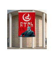 Bozkurt Hilal ve Alparslan Türkeş 140gr Premium Raşel Kumaş Bayrak 200x300cm
