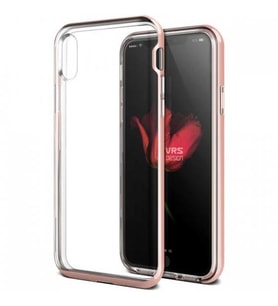 VRS Design iPhone X ile Uyumlu Crystal Bumper Kılıf Rose Gold