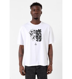Cowboy Bebop Vintage Ein and Ed Beyaz Erkek Oversize Tshirt
