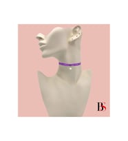 Mor Renk Kadife Kadın Akrilik Inci Choker Kolye