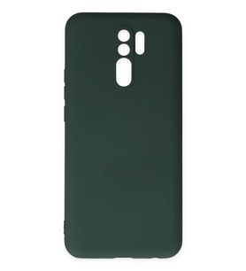 Redmi 9 Kılıf Nano içi Kadife Silikon - Koyu Yeşil