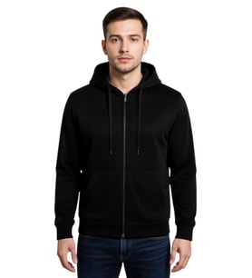 Erkek Kapüşonlu Fermuarlı Siyah Sweatshirt BGL-ST04790