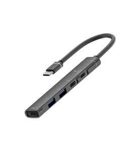 HB01 5In1 Type C Dönüştürücü Adaptör Hub Çoklayıcı SIYAH