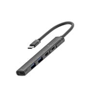 HB01 5In1 Type C Dönüştürücü Adaptör Hub Çoklayıcı SIYAH